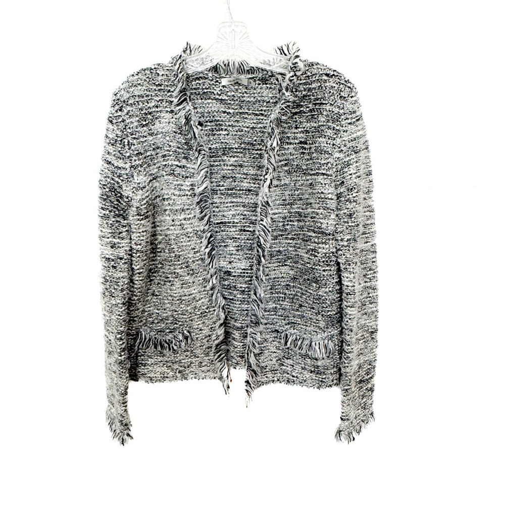 Anthropologie Maude Vivante fringe knit  metallic thread cardigan sweater ❤️ - Picture 4 of 9
